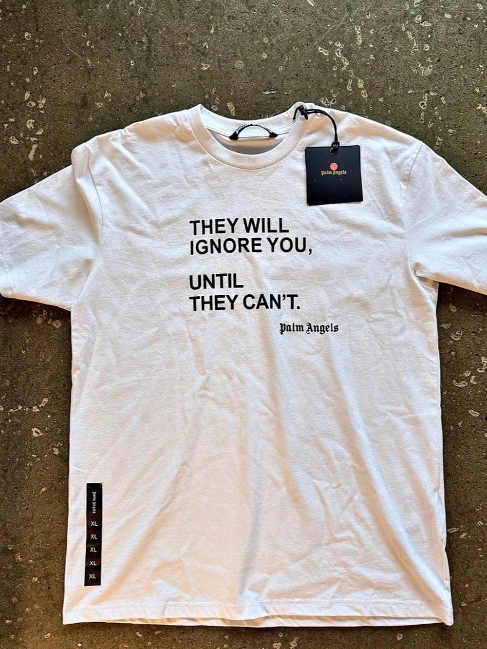 Palm Angels They Will Ignore You Until They Can't Butterfly T-Shirt White & Yel